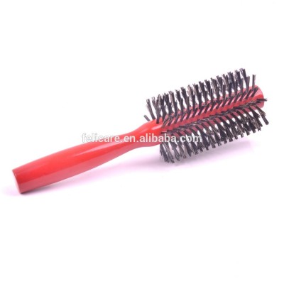 Red Nylon and Boar bristle round detangled hair dye brush